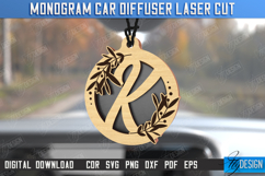 Monogram Car Charm Laser Cut, Rear View Mirror Car Accessory Product Image 11