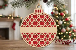 Monogram Christmas Bauble SVG Laser Cut Ornament File Product Image 2