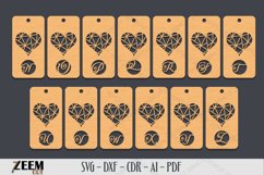 Monogram Gift Tags Laser Cut SVG Files Template Product Image 3