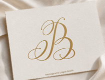 B Monogram Logo, Elegant Initial Monogram Product Image 3