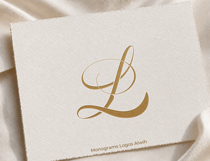 L Monogram Logo, Elegant Initial Monogram Product Image 7