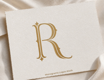 R Monogram Logo, Elegant Initial Monogram Product Image 6