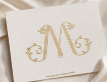 M Monogram Logo, Elegant Initial Monogram Product Image 4
