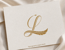 L Monogram Logo, Elegant Initial Monogram Product Image 3
