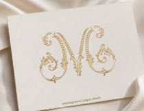 M Monogram Logo, Elegant Initial Monogram Product Image 3