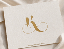 K Monogram Logo, Elegant Initial Monogram Product Image 8