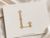 L Monogram Logo, Elegant Initial Monogram Product Image 7