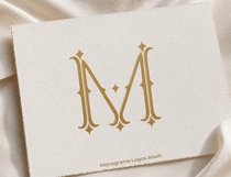 M Monogram Logo, Elegant Initial Monogram Product Image 6