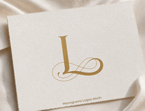 L Monogram Logo, Elegant Initial Monogram Product Image 4