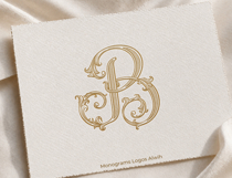 B Monogram Logo, Elegant Initial Monogram Product Image 3