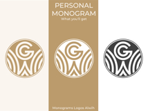 WG GW Wedding Monogram Logo | Elegant Initials Vector Product Image 2