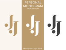 JJ Wedding Monogram Logo | Elegant Initials Vector Product Image 5