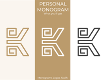 K Monogram Logo, Elegant Initial Monogram Product Image 7