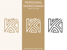 K Monogram Logo, Elegant Initial Monogram Product Image 2