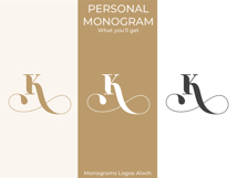 K Monogram Logo, Elegant Initial Monogram Product Image 7
