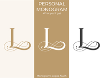 L Monogram Logo, Elegant Initial Monogram Product Image 2