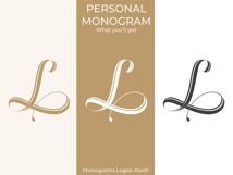 L Monogram Logo, Elegant Initial Monogram Product Image 8