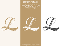 L Monogram Logo, Elegant Initial Monogram Product Image 8