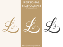 L Monogram Logo, Elegant Initial Monogram Product Image 8