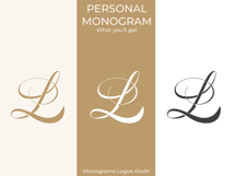 L Monogram Logo, Elegant Initial Monogram Product Image 4
