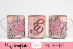 Sublimation design for 11oz mug, monogram letter D Product Image 2