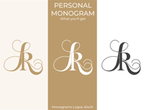 LR RL Wedding Monogram Logo | Elegant Initials Vector Product Image 5