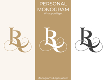 LR RL Wedding Monogram Logo | Elegant Initials Vector Product Image 2