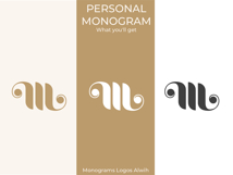 M Monogram Logo, Elegant Initial Monogram Product Image 7