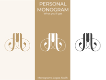 M Monogram Logo, Elegant Initial Monogram Product Image 6