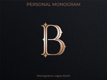 B Monogram Logo, Elegant Initial Monogram Product Image 6