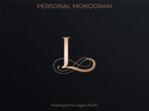 L Monogram Logo, Elegant Initial Monogram Product Image 5