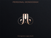 M Monogram Logo, Elegant Initial Monogram Product Image 3