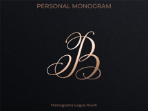 B Monogram Logo, Elegant Initial Monogram Product Image 4