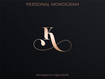 K Monogram Logo, Elegant Initial Monogram Product Image 4