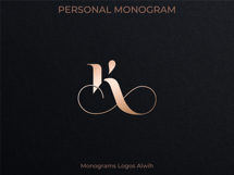 K Monogram Logo, Elegant Initial Monogram Product Image 9
