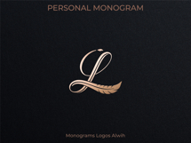 L Monogram Logo, Elegant Initial Monogram Product Image 4