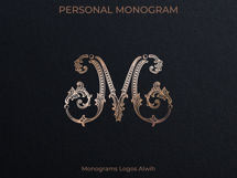 M Monogram Logo, Elegant Initial Monogram Product Image 4