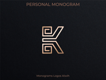 K Monogram Logo, Elegant Initial Monogram Product Image 4