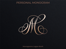 M Monogram Logo, Elegant Initial Monogram Product Image 4