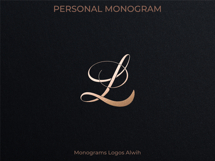 L Monogram Logo, Elegant Initial Monogram Product Image 8