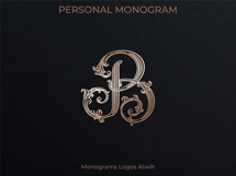 B Monogram Logo, Elegant Initial Monogram Product Image 4