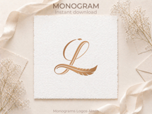 L Monogram Logo, Elegant Initial Monogram Product Image 5
