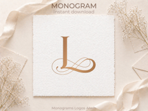 L Monogram Logo, Elegant Initial Monogram Product Image 6