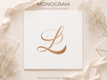 L Monogram Logo, Elegant Initial Monogram Product Image 2