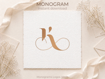 K Monogram Logo, Elegant Initial Monogram Product Image 2