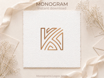 K Monogram Logo, Elegant Initial Monogram Product Image 7