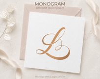 L Monogram Logo, Elegant Initial Monogram Product Image 6