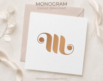 M Monogram Logo, Elegant Initial Monogram Product Image 5