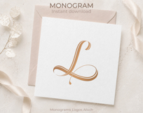 L Monogram Logo, Elegant Initial Monogram Product Image 6
