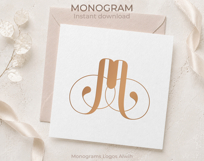 M Monogram Logo, Elegant Initial Monogram Product Image 4